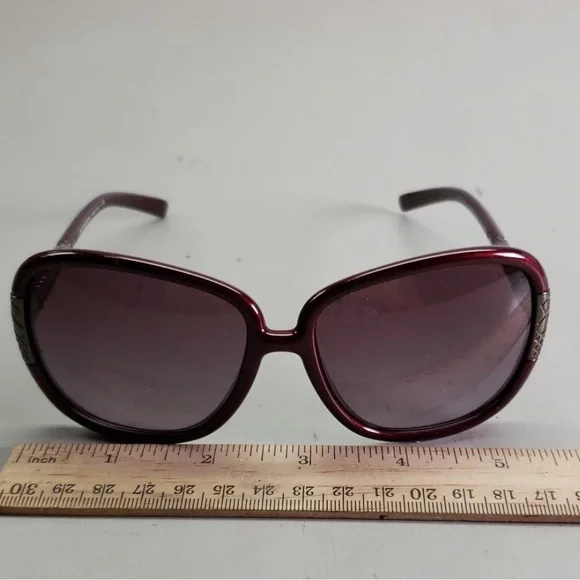 Burberry Burgundy Sunglasses with Checkered Case display picture 1